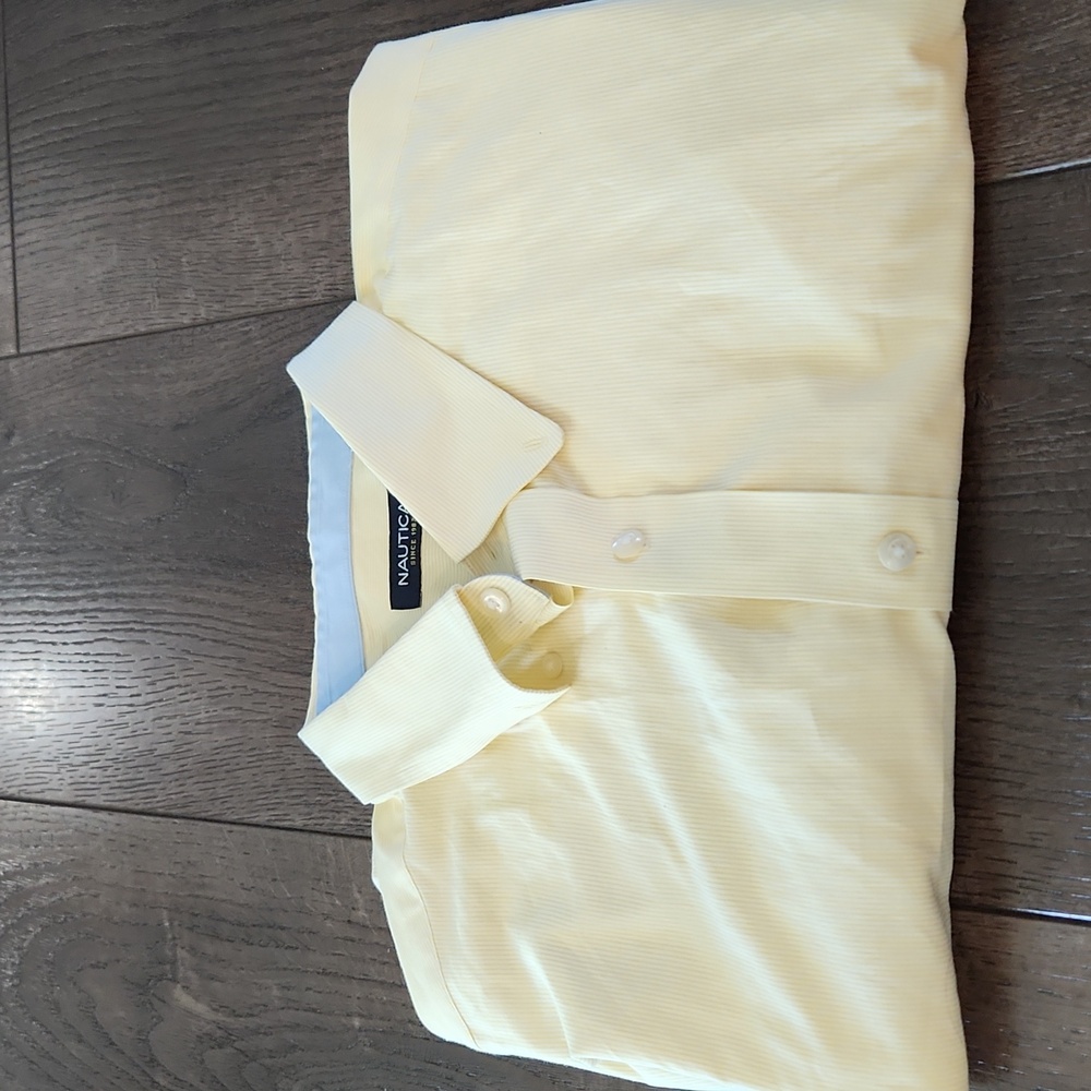 Nautica Men's  Button Up XXL COTTON EUC Yellow